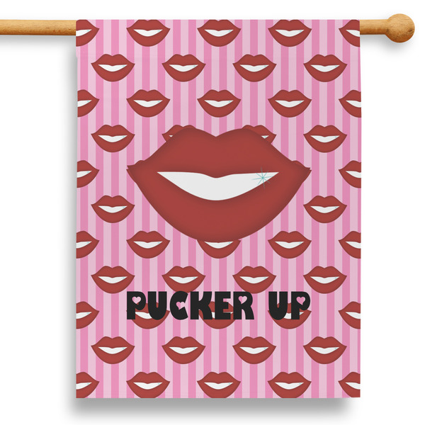 Custom Lips (Pucker Up) 28" House Flag - Single Sided