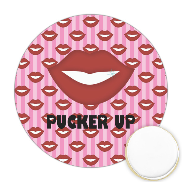 Custom Lips (Pucker Up) Printed Cookie Topper - 2.5"