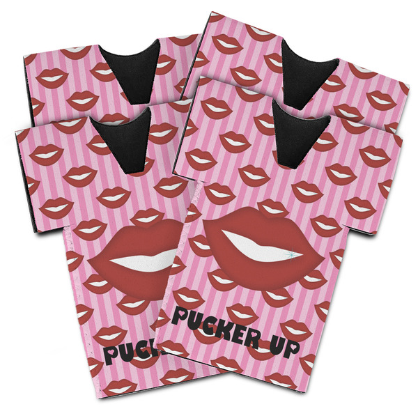 Custom Lips (Pucker Up) Jersey Bottle Cooler - Set of 4