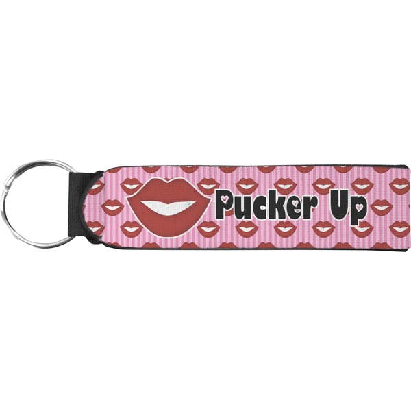 Custom Lips (Pucker Up) Neoprene Keychain Fob