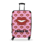 Lips (Pucker Up) Suitcase - 28" Large - Checked