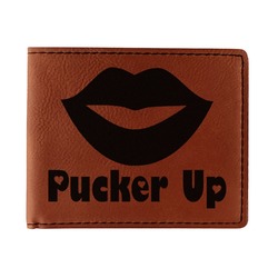 Lips (Pucker Up) Leatherette Bifold Wallet - Single Sided