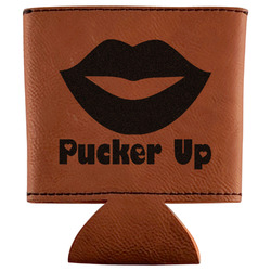 Lips (Pucker Up) Leatherette Can Sleeve