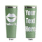 Lips (Pucker Up) Light Green RTIC Everyday Tumbler - 28 oz. - Front and Back