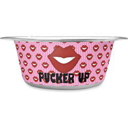 Lips (Pucker Up) Stainless Steel Dog Bowl - Medium
