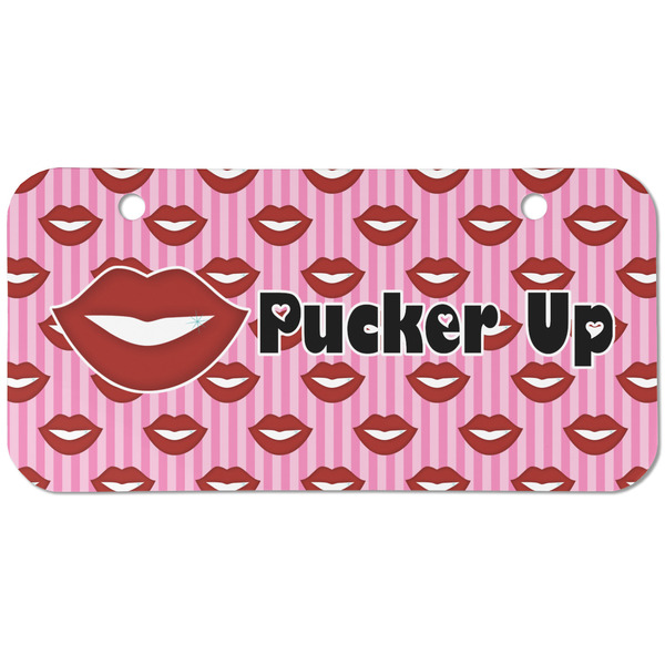 Custom Lips (Pucker Up) Mini/Bicycle License Plate (2 Holes)