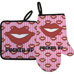 Lips (Pucker Up) Right Oven Mitt & Pot Holder Set