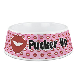 Lips (Pucker Up) Plastic Dog Bowl - Medium