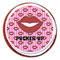 Lips (Pucker Up) Printed Icing Circle - Large - On Cookie