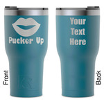 Lips (Pucker Up) RTIC Tumbler - Dark Teal - Laser Engraved - Double-Sided