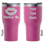 Lips (Pucker Up) RTIC Tumbler - Magenta - Laser Engraved - Double-Sided