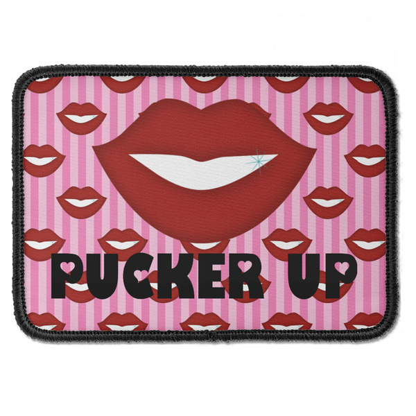 Custom Lips (Pucker Up) Iron On Rectangle Patch