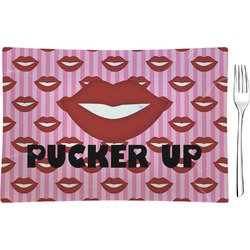 Lips (Pucker Up) Rectangular Glass Appetizer / Dessert Plate - Single or Set