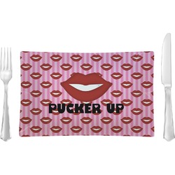 Lips (Pucker Up) Glass Rectangular Lunch / Dinner Plate