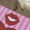 Lips (Pucker Up) Large Rope Tote - Close Up View