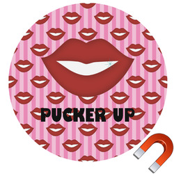 Lips (Pucker Up) Round Car Magnet - 10"