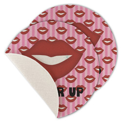 Lips (Pucker Up) Round Linen Placemat - Single Sided - Set of 4