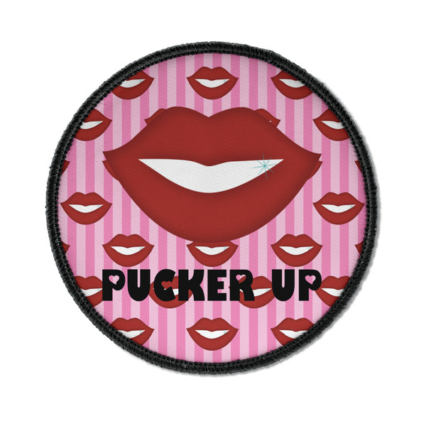 Custom Lips (Pucker Up) Iron On Round Patch