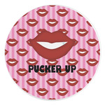 Lips (Pucker Up) Round Stone Trivet