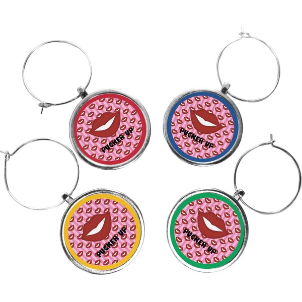 Custom Lips (Pucker Up) Wine Charms (Set of 4)