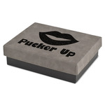 Lips (Pucker Up) Small Gift Box w/ Engraved Leather Lid