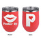 Lips (Pucker Up) Stainless Wine Tumblers - Coral - Double Sided - Approval