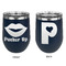 Lips (Pucker Up) Stainless Wine Tumblers - Navy - Double Sided - Approval