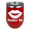 Lips (Pucker Up) Stainless Wine Tumblers - Red - Double Sided - Front