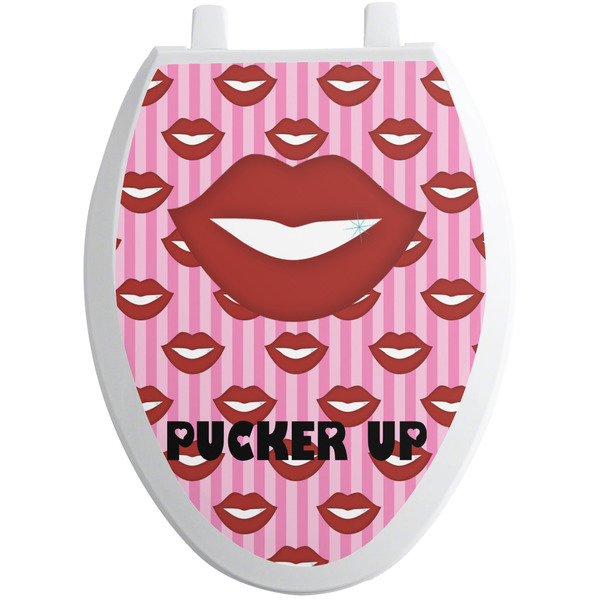 Custom Lips (Pucker Up) Toilet Seat Decal - Elongated