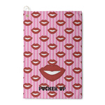 Lips (Pucker Up) Waffle Weave Golf Towel