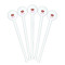 Lips (Pucker Up) White Plastic 7" Stir Stick - Round - Fan View