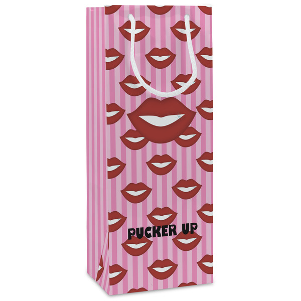 Custom Lips (Pucker Up) Wine Gift Bags - Matte