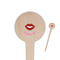 Lips (Pucker Up) Wooden 4" Food Pick - Round - Closeup