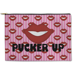 Lips (Pucker Up) Zipper Pouch - Large - 12.5"x8.5"