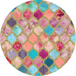 Glitter Moroccan Watercolor Multipurpose Round Labels - 1"