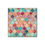 Glitter Moroccan Watercolor Wood Print - 12x12