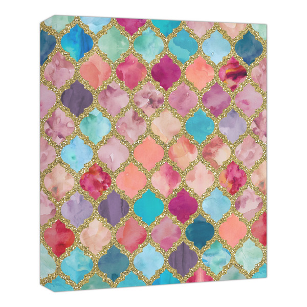 Custom Glitter Moroccan Watercolor Canvas Print - 20x24