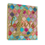 Glitter Moroccan Watercolor 3 Ring Binder - Full Wrap - 1"