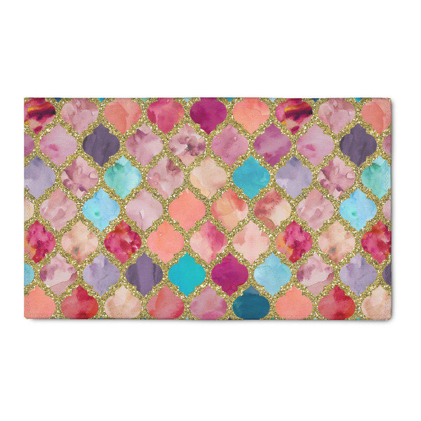 Custom Glitter Moroccan Watercolor 3' x 5' Indoor Area Rug