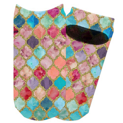 Glitter Moroccan Watercolor Adult Ankle Socks