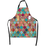 Glitter Moroccan Watercolor Apron With Pockets