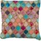 Glitter Moroccan Watercolor Burlap Pillow 16"