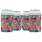 Glitter Moroccan Watercolor Can Cooler (12 oz) - Set of 4