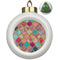 Glitter Moroccan Watercolor Ceramic Christmas Ornament - Xmas Tree (Front View)