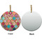 Glitter Moroccan Watercolor Ceramic Flat Ornament - Circle Front & Back (APPROVAL)