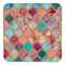 Glitter Moroccan Watercolor Coaster Set - FRONT (one)