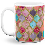 Glitter Moroccan Watercolor 11 Oz Coffee Mug - White