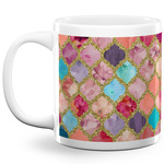 Glitter Moroccan Watercolor 20 Oz Coffee Mug - White