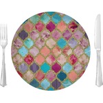 Glitter Moroccan Watercolor 10" Glass Lunch / Dinner Plates - Single or Set