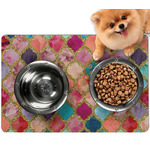 Glitter Moroccan Watercolor Dog Food Mat - Small